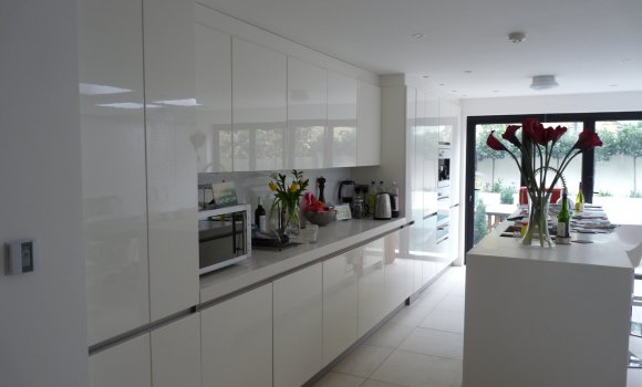 Complete refurbishment light white kitchen