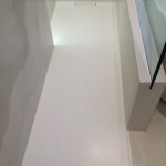 White floor in bathroom