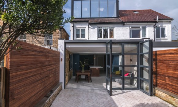 Modern house with large window