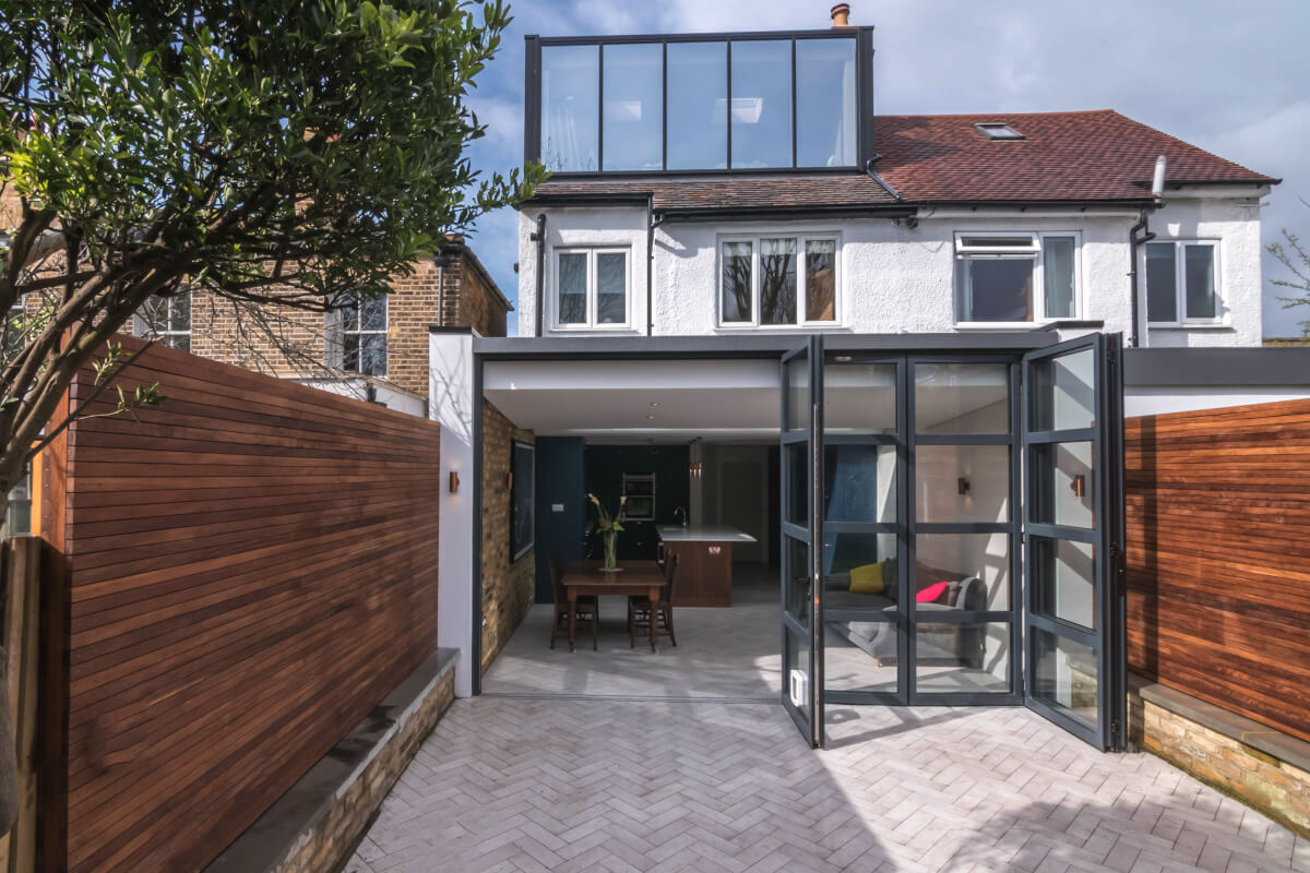 Modern house with large window