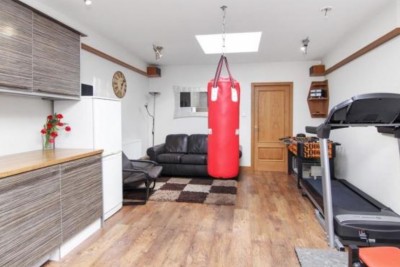 Gym at home - treadmill and punchbag