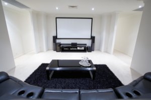 Movie room in basement